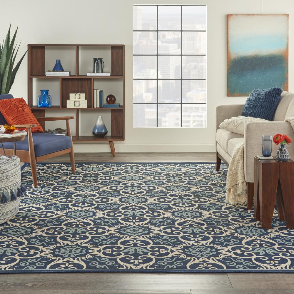 Caribbean Area Rug, Navy, 9'3" x 12'9". Picture 2