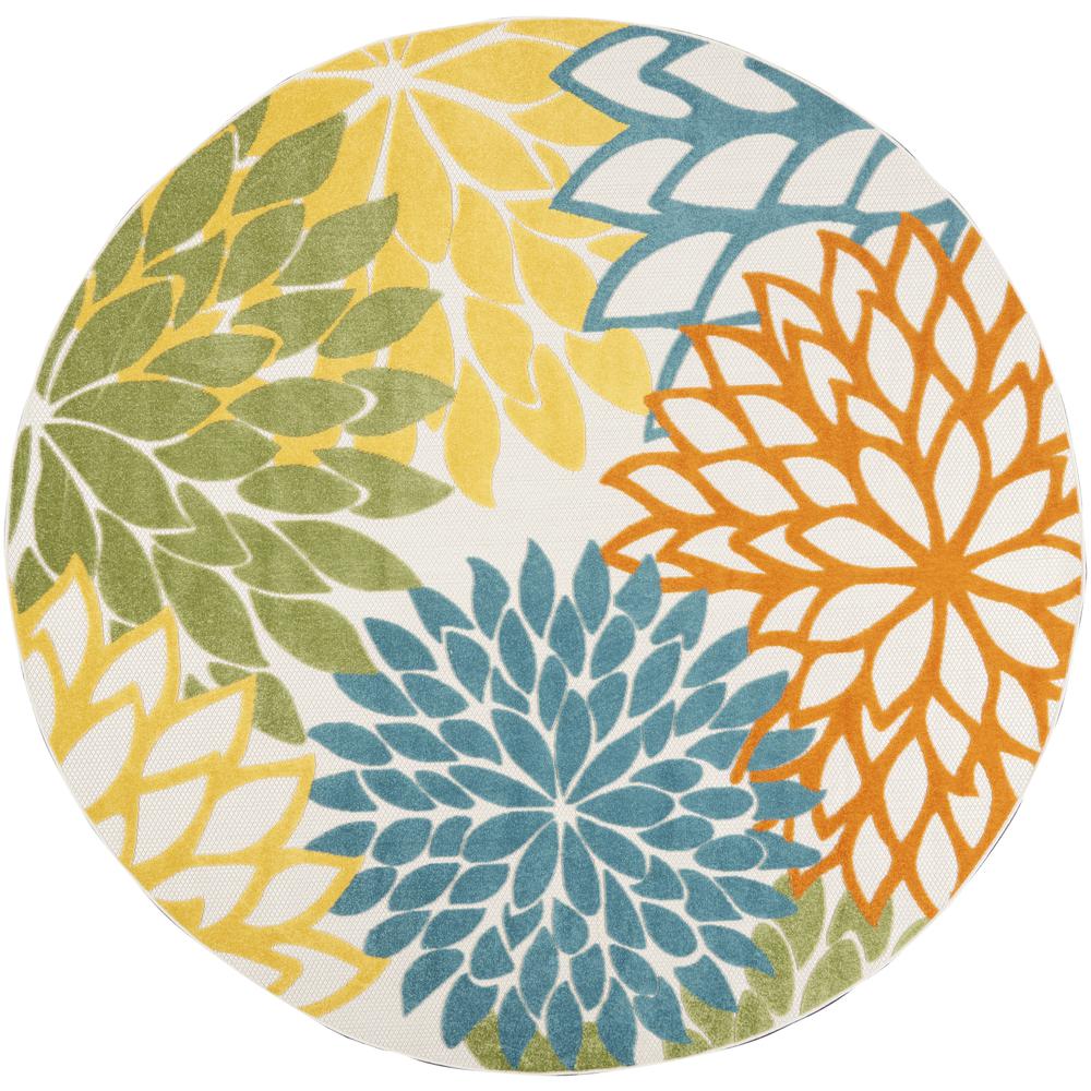 Tropical Round Area Rug, 8' x Round. Picture 1