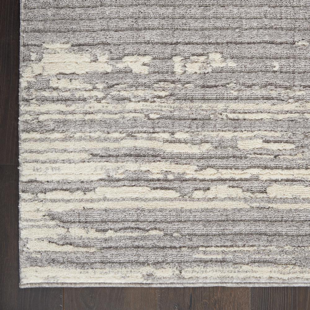 Nourison Textured Contemporary Area Rug, 8'10" x 11'10", Grey/Ivory. Picture 4