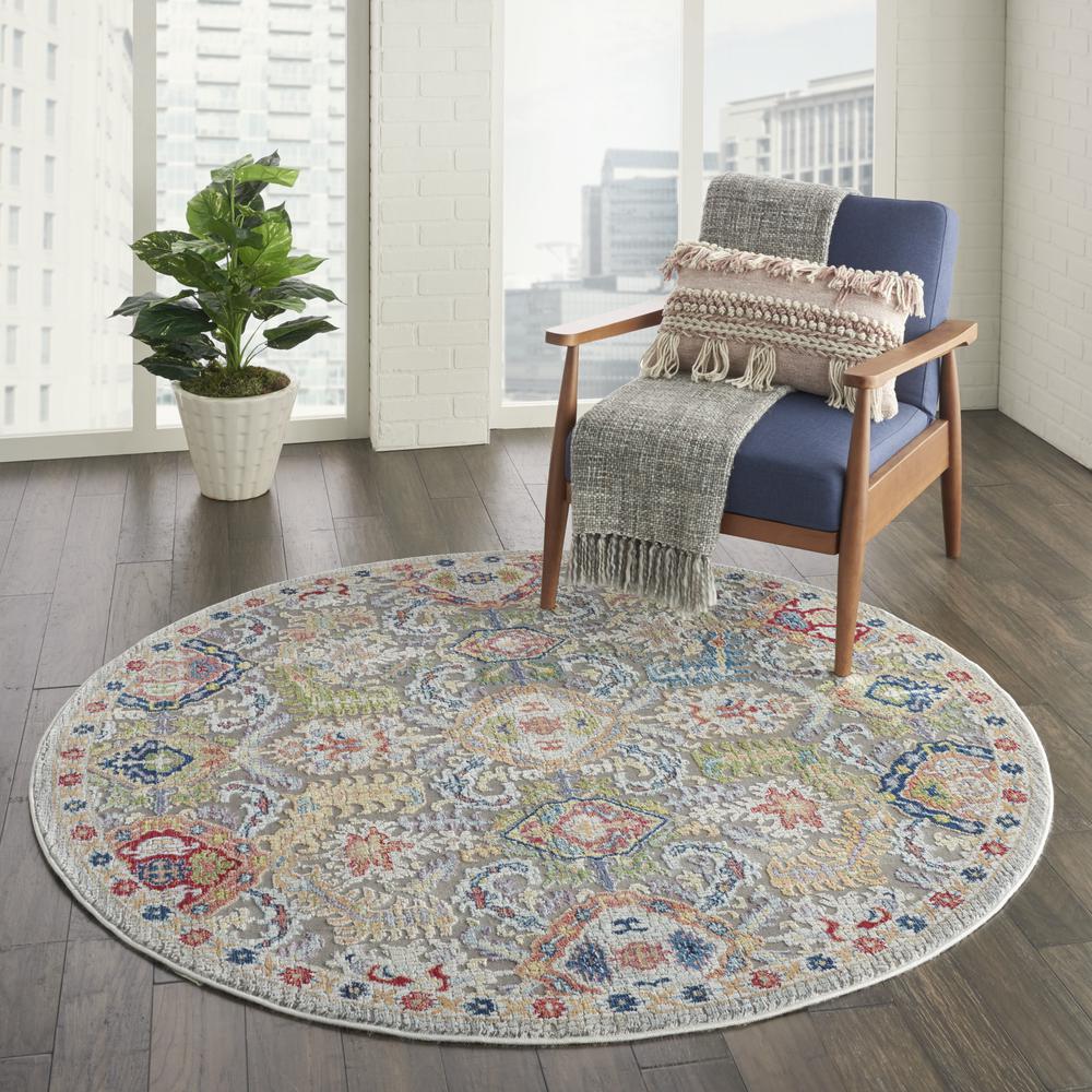 Bohemian Round Area Rug, 6' x Round. Picture 9