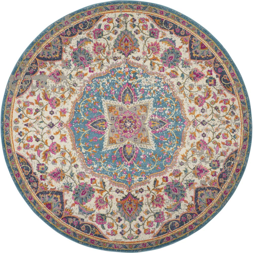 Transitional Round Area Rug, 5' x Round. Picture 1