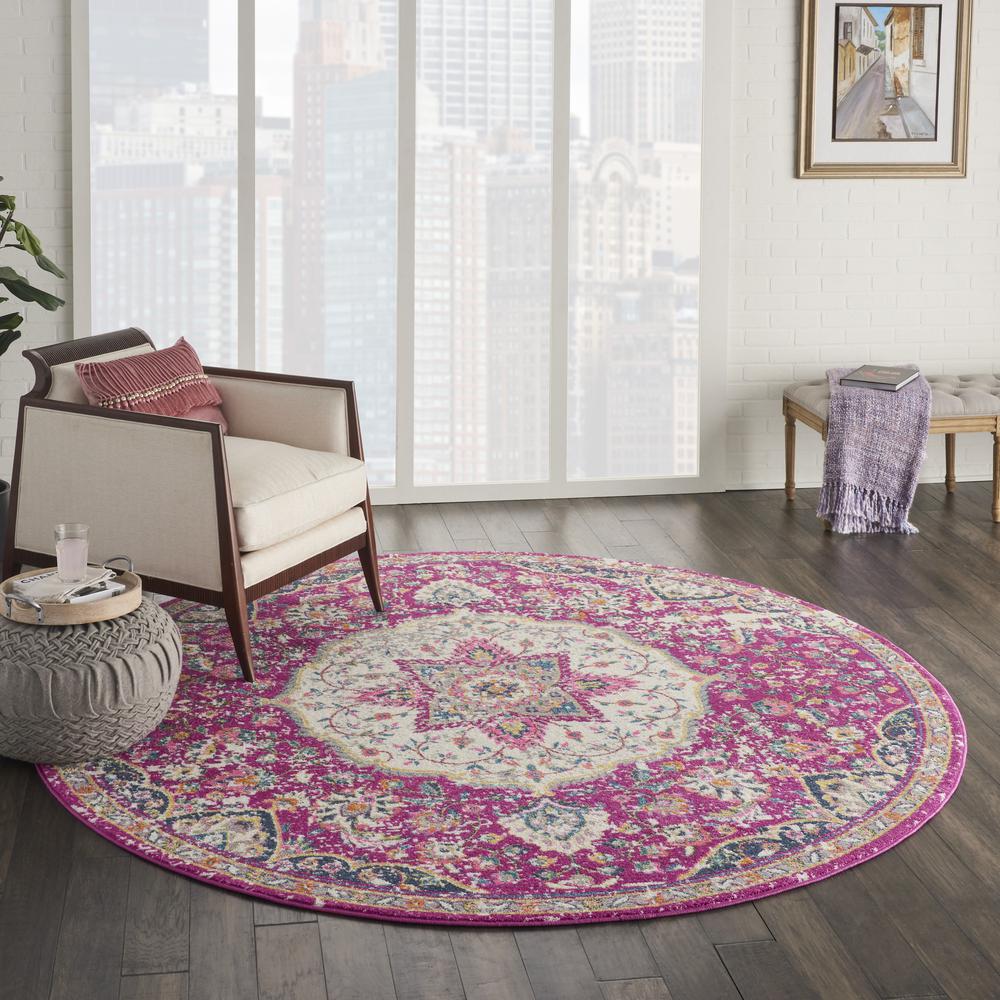 PSN22 Passion Pink Area Rug- 8' x ROUND. Picture 9