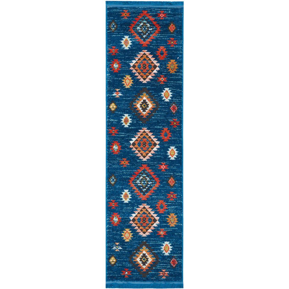Tribal Decor Area Rug, Blue, 2'2" x 7'9". Picture 1