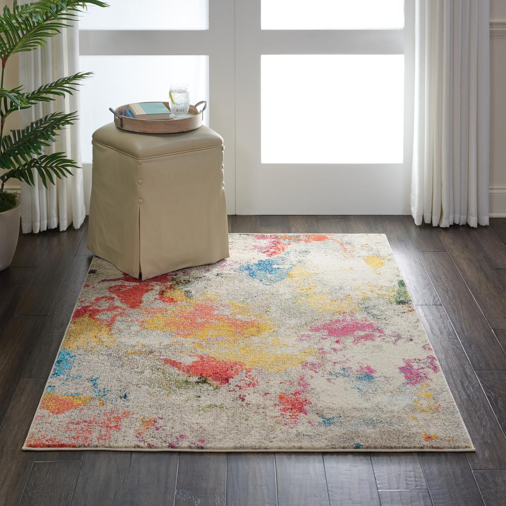 Celestial Area Rug, Ivory/Multicolor, 3'11" x 5'11". Picture 4