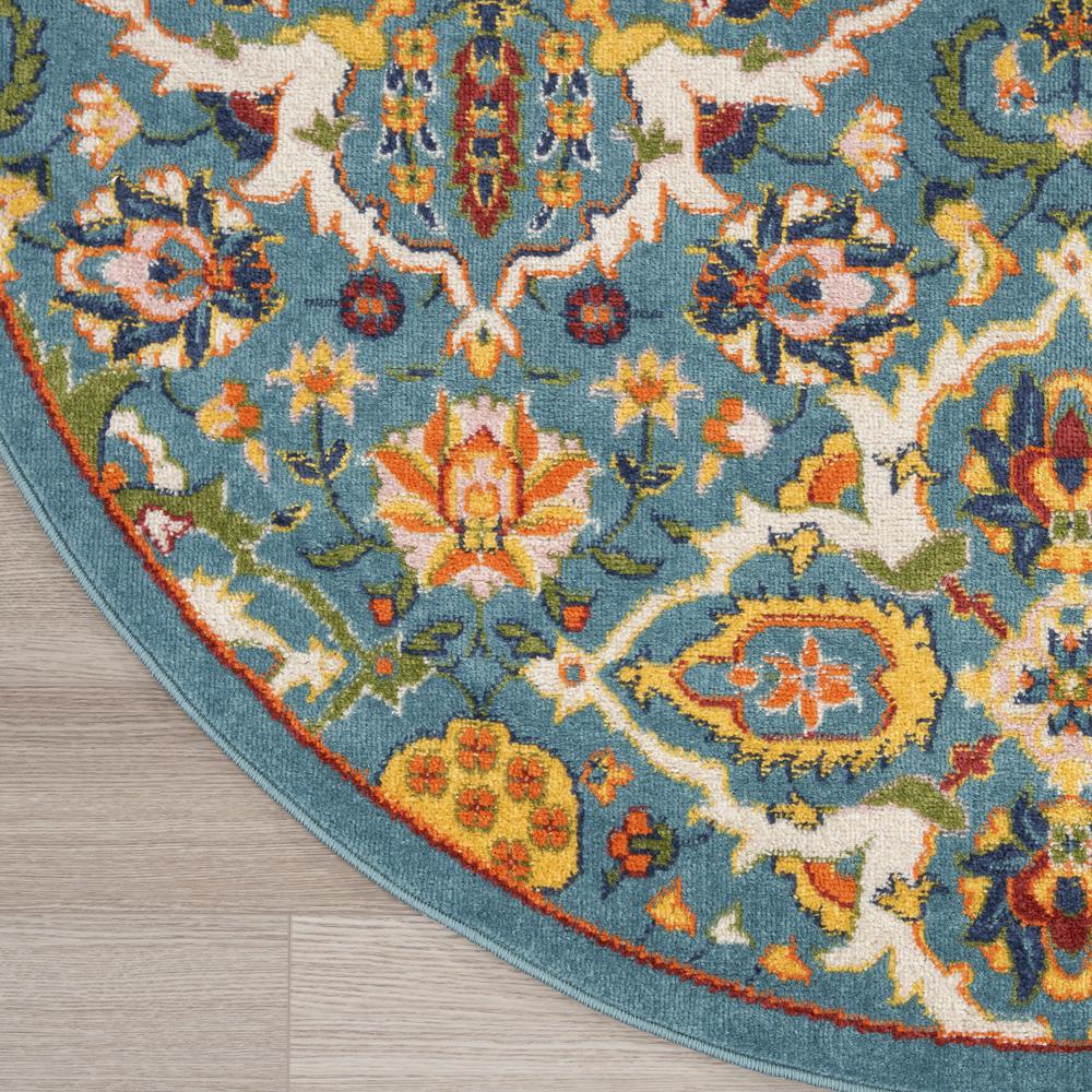 Bohemian Round Area Rug, 5' x Round. Picture 5
