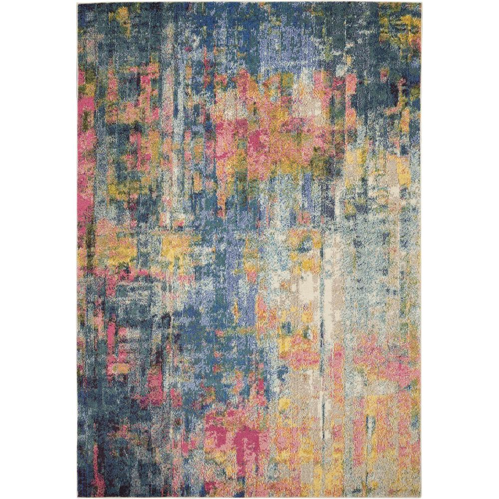 Celestial Area Rug, Blue/Yellow, 6'7"X9'7". Picture 1