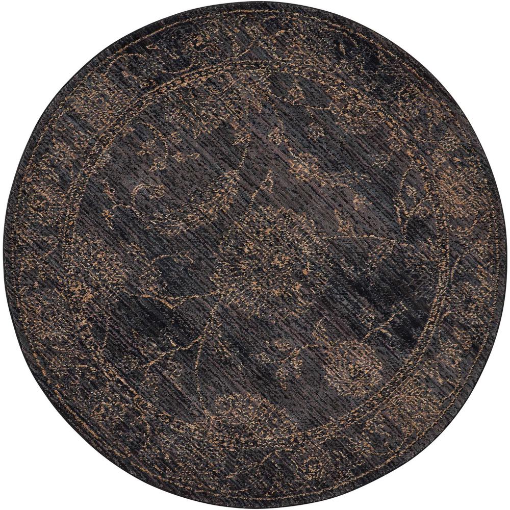Nourison 2020 Area Rug, Charcoal, 5' x ROUND. Picture 1