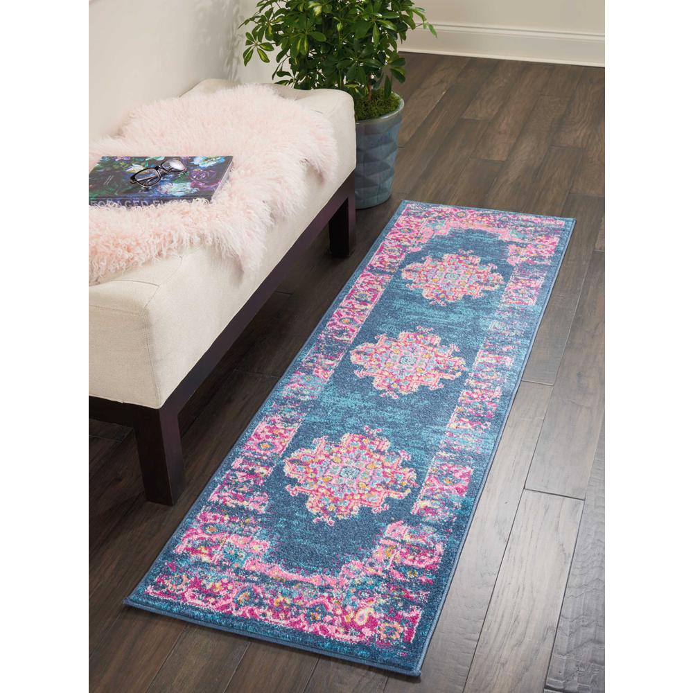 Passion Area Rug, Blue, 1'10" x 6'. Picture 3