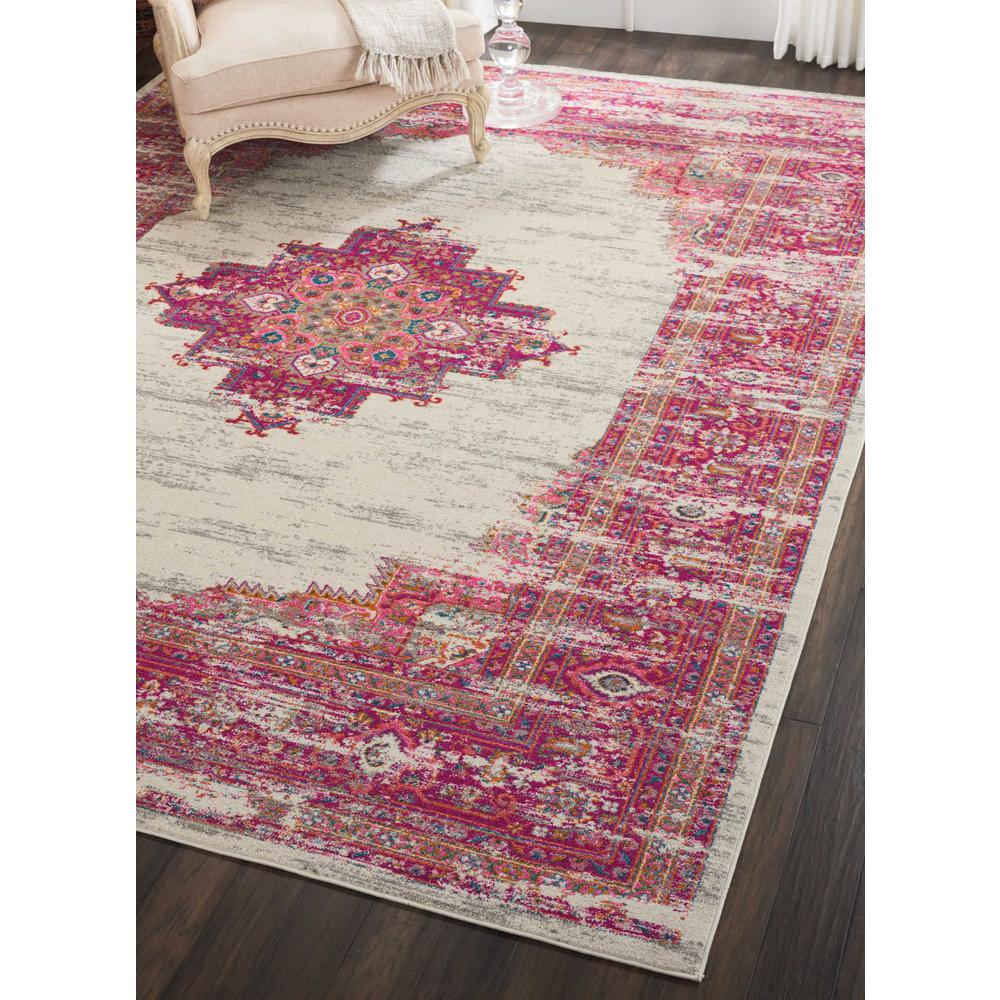 Passion Area Rug, Ivory/Fuchsia, 9' x 12'. Picture 3
