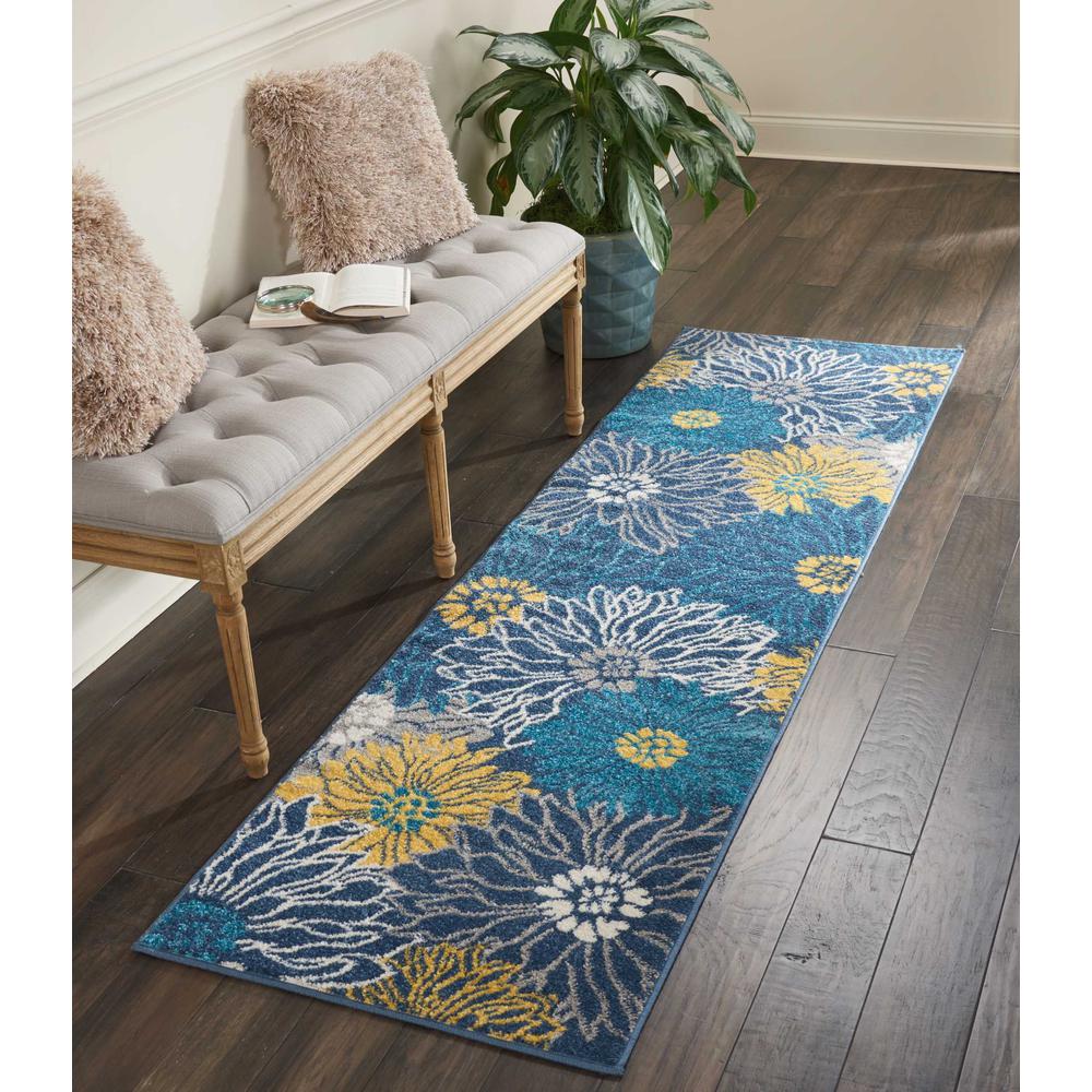 Passion Area Rug, Blue, 2'2" x 7'6". Picture 3
