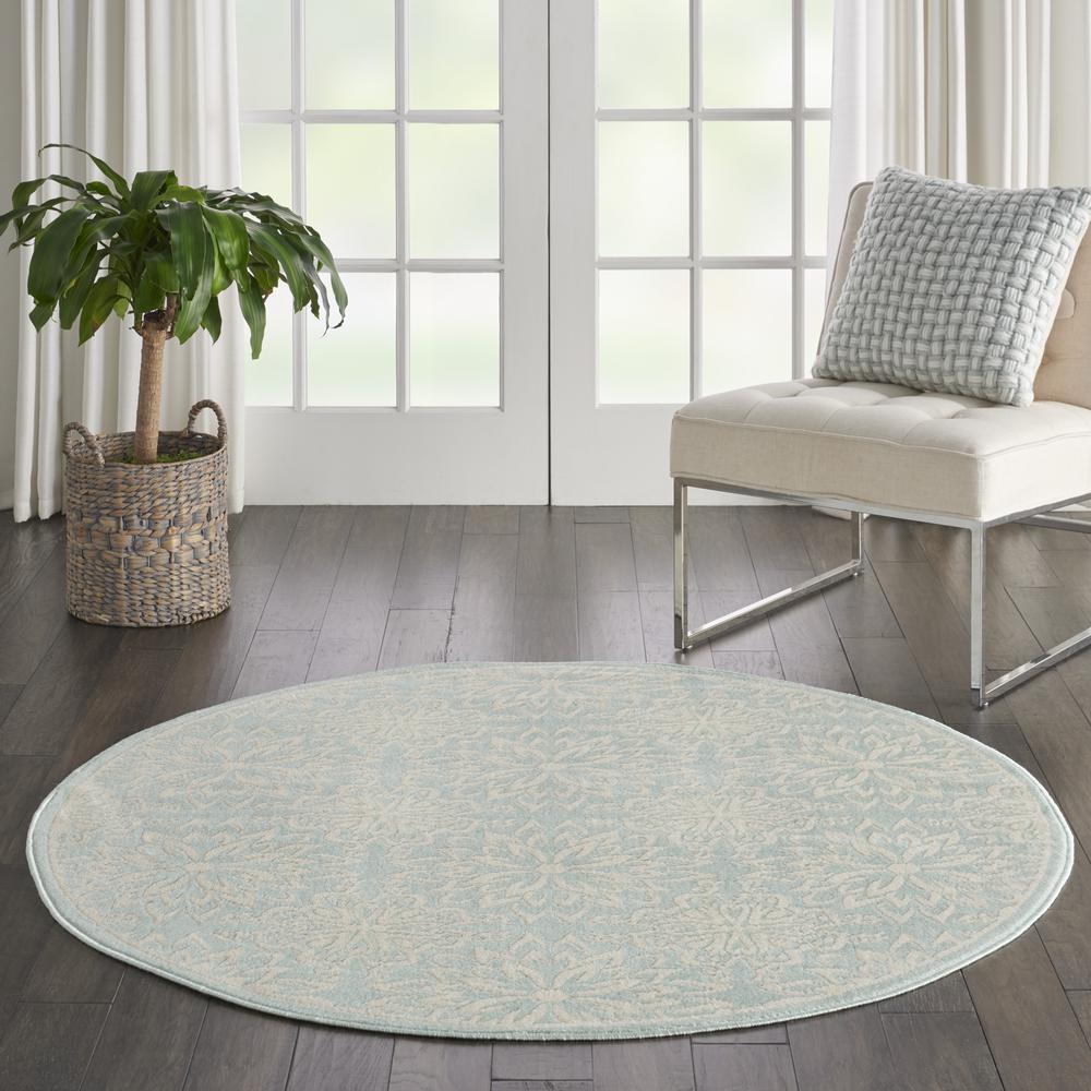 Jubilant Area Rug, Ivory/Green, 5'3" x ROUND. Picture 2
