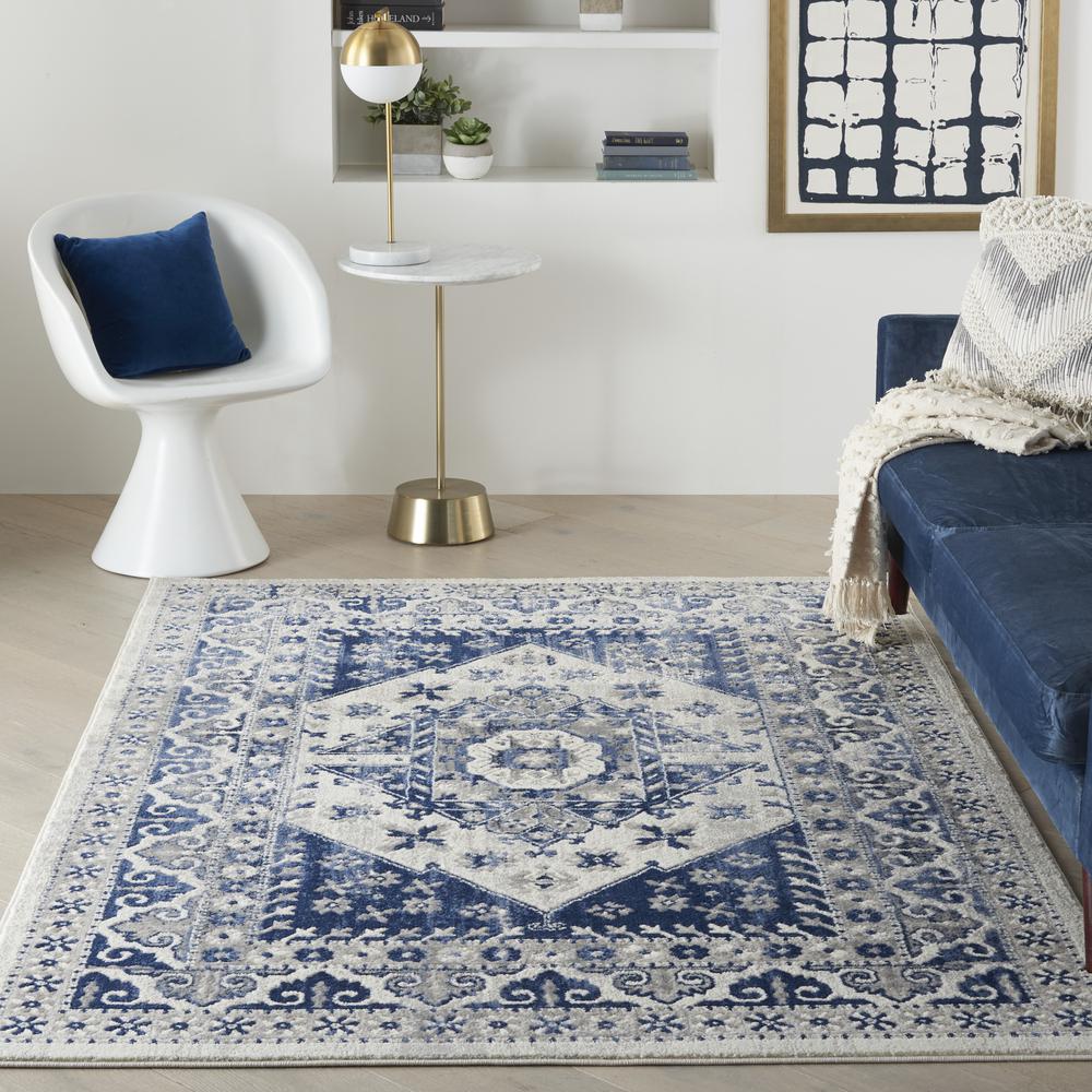 CYR05 Cyrus Ivory Blue Area Rug- 5'3" x 7'3". Picture 2