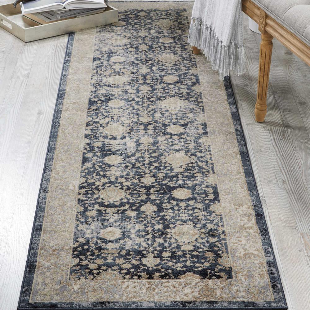 Kathy Ireland Malta Navy Area Rug by Nourison. Picture 2