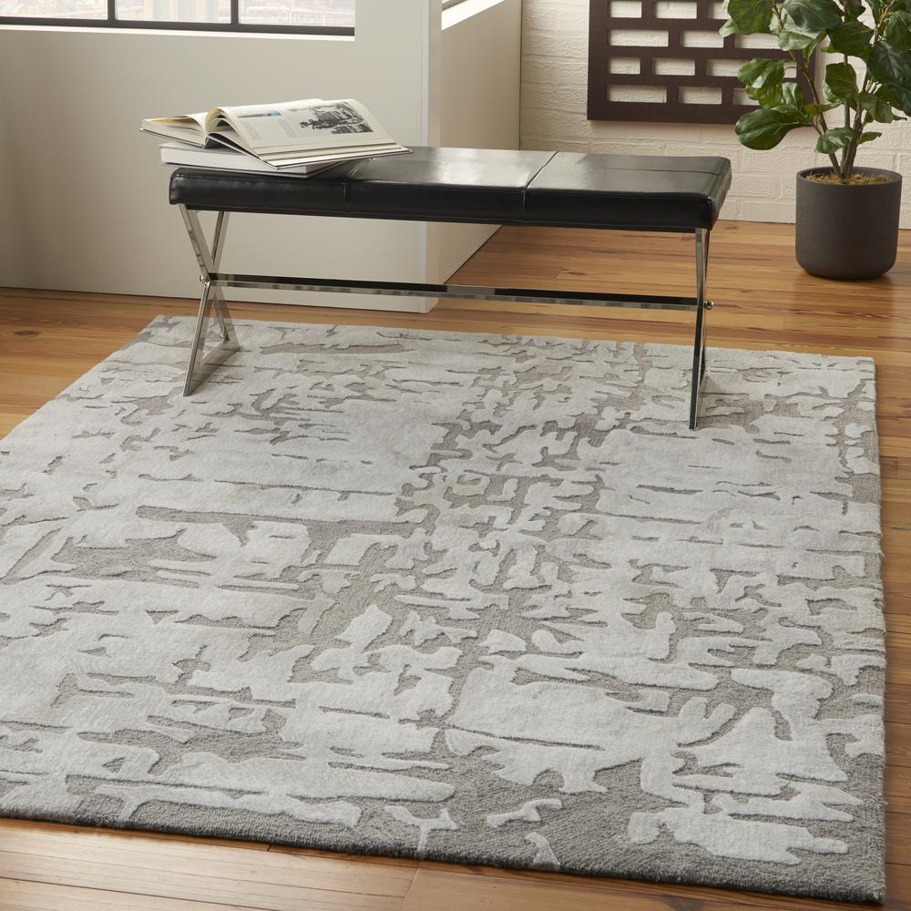 Symmetry Area Rug, Ivory/Taupe, 5'3" X 7'9". Picture 9