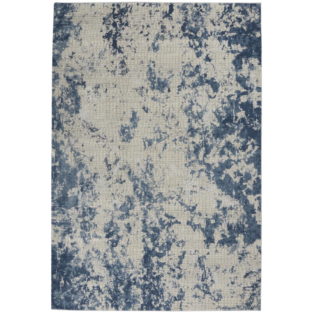 Nourison Rustic Textures Area Rug, Grey/Blue, 4' x round, RUS16. Picture 1