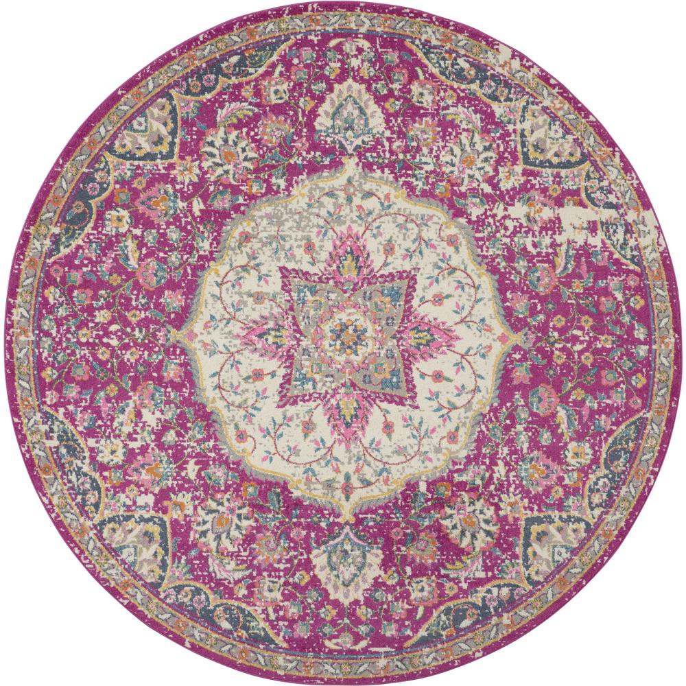 PSN22 Passion Pink Area Rug- 4' x ROUND. Picture 1
