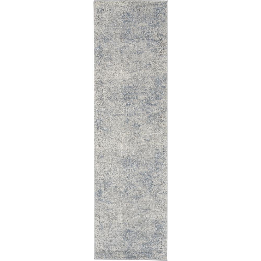 Rustic Textures Area Rug, Ivory/Light Blue, 2'2" X 7'6". Picture 1