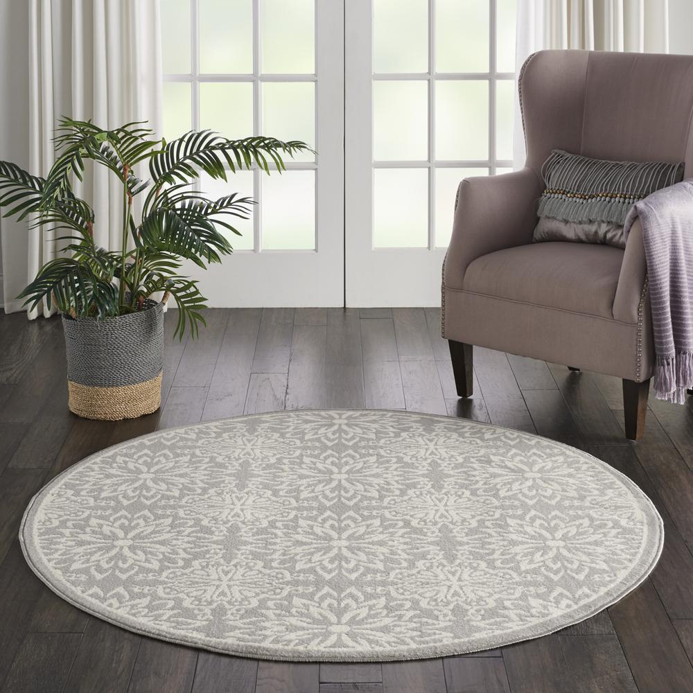 Jubilant Area Rug, Ivory/Grey, 5'3" x ROUND. Picture 4