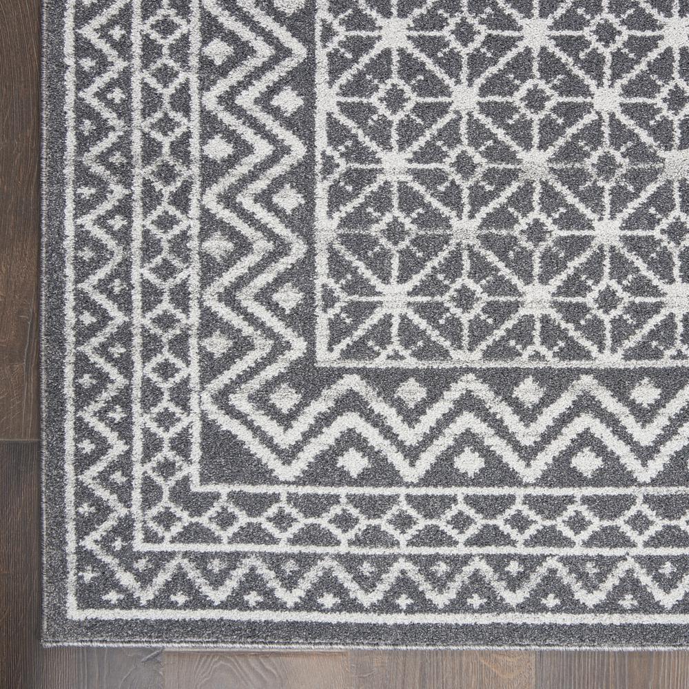 RYM02 Royal Moroccan Charcoal/Silver Area Rug- 2'3" x 10'. Picture 4