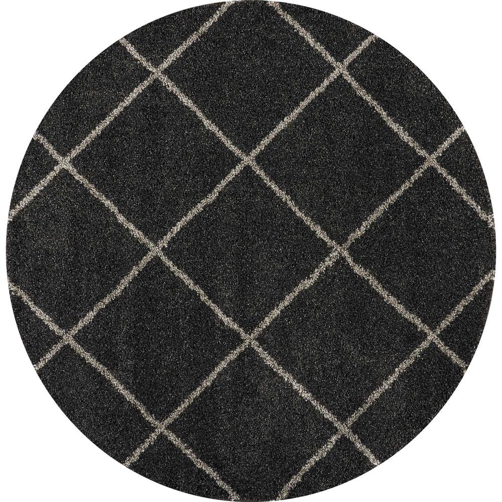 Brisbane Area Rug, Charcoal, 6'7" x ROUND. Picture 1