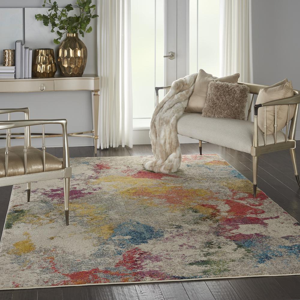 Celestial Area Rug, Ivory/Multicolor, 6'7"X9'7". Picture 6
