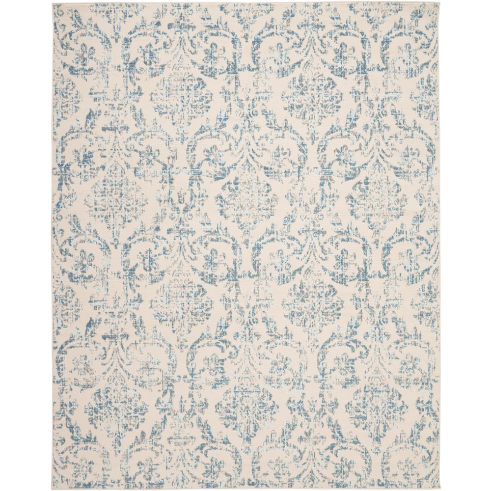 Jubilant Area Rug, Ivory/Blue, 7'10" x 9'10". Picture 1