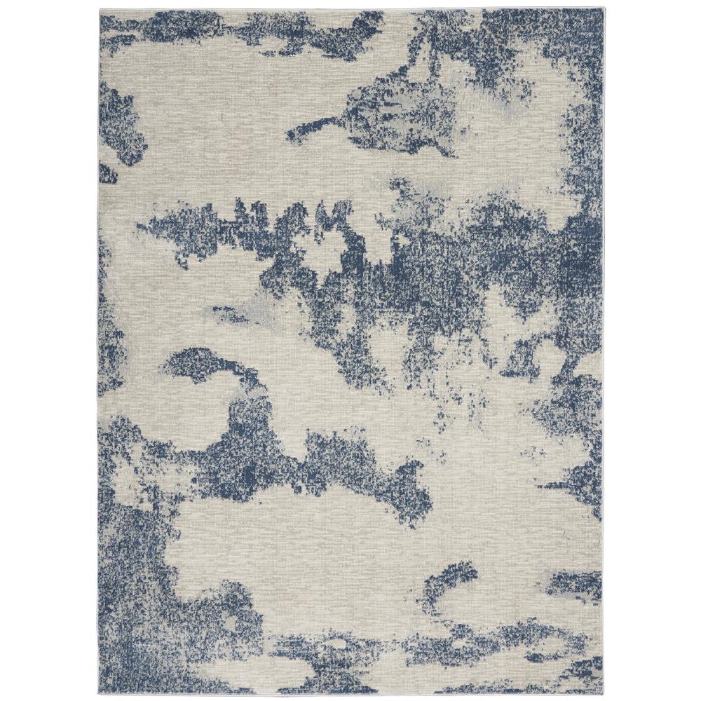 Imprints Area Rug, Ivory/Light Blue, 4' x 6'. The main picture.