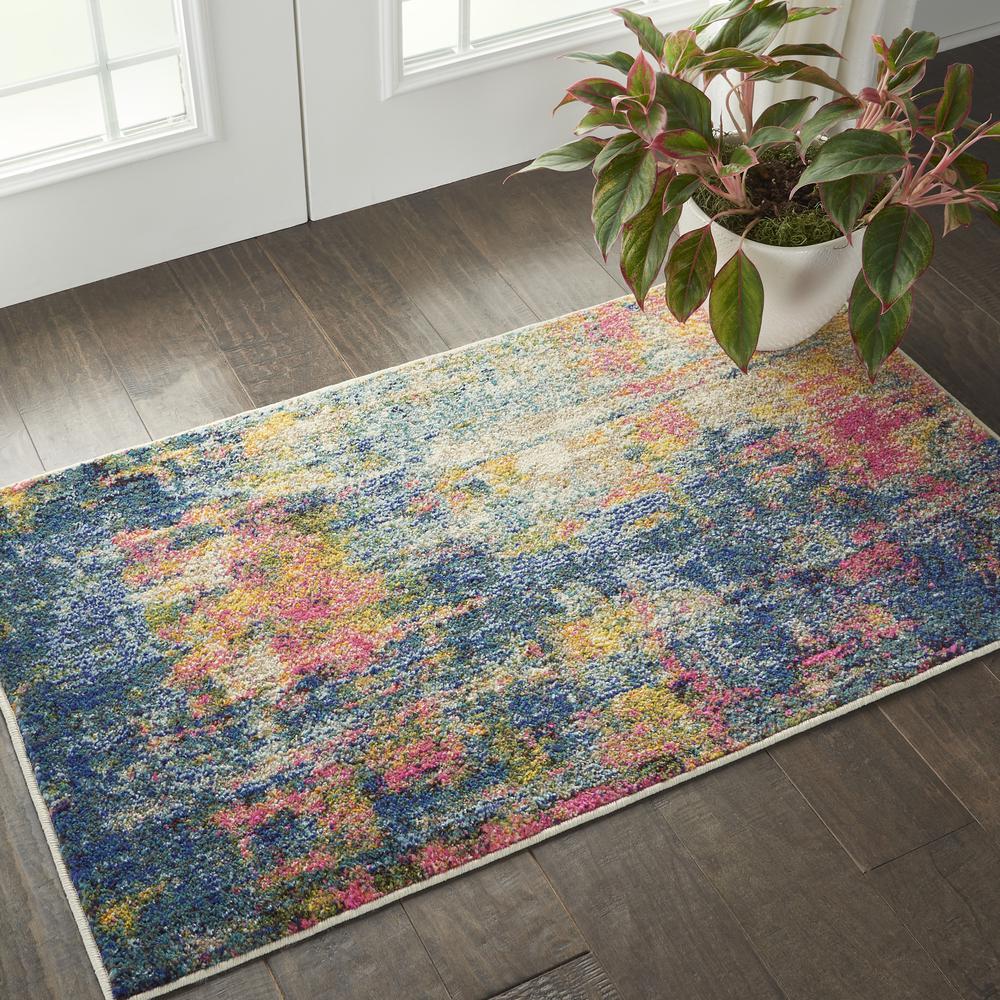 Celestial Area Rug, Blue/Yellow, 2'2"X3'9". Picture 8