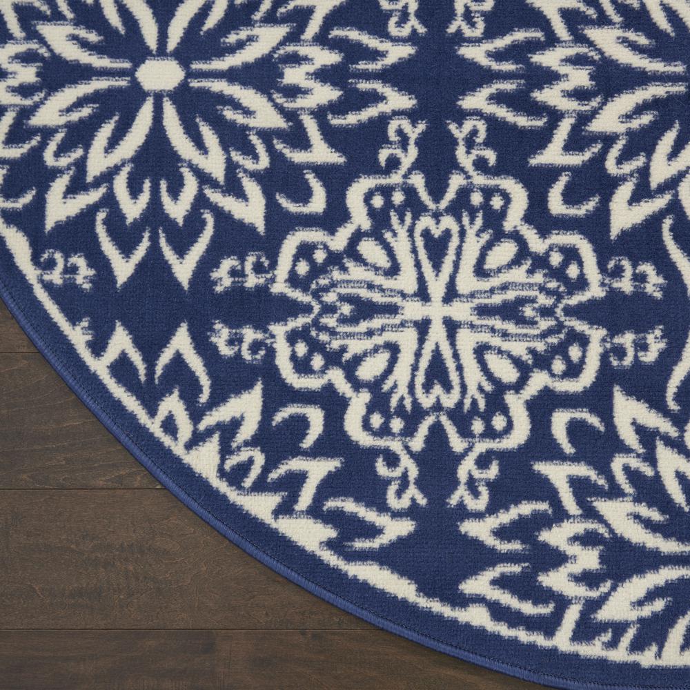 JUB06 Jubilant Navy/Ivory Area Rug- 5'3" x round. Picture 4