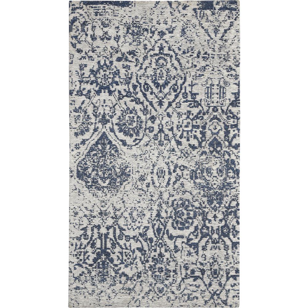 DAS06 Damask Blue Area Rug- 2'3" x 3'9". Picture 1