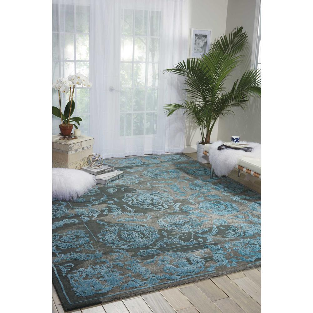 Opaline Area Rug, Charcoal/Blue, 5'6" x 7'5". Picture 2