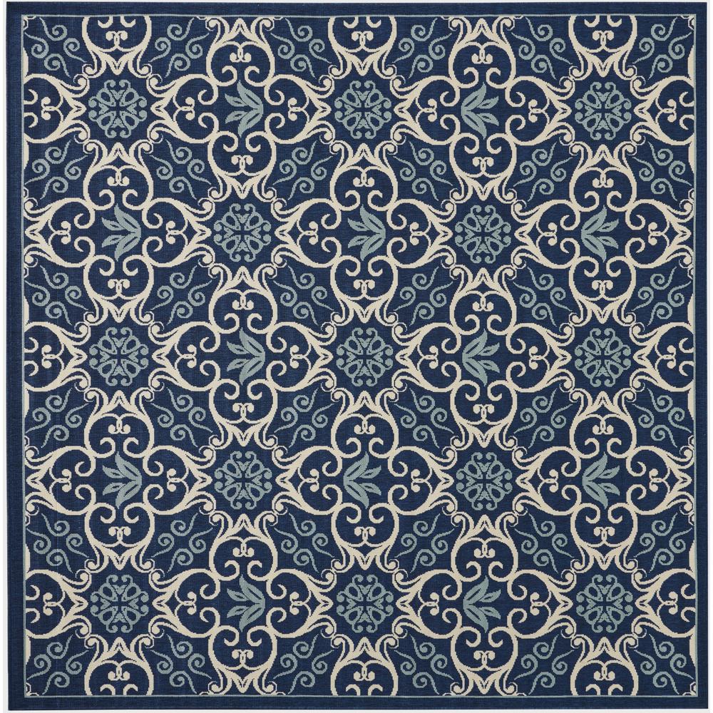 Caribbean Area Rug, Navy, 7'10" x SQUARE. Picture 1