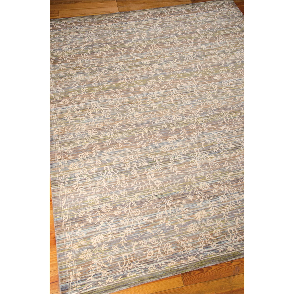 Rhapsody Area Rug, Blue/Moss, 7'9" x 9'9". Picture 5