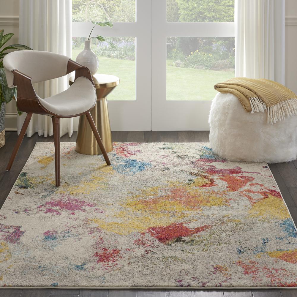 Celestial Area Rug, Ivory/Multicolor, 5'3" x 7'3". Picture 9