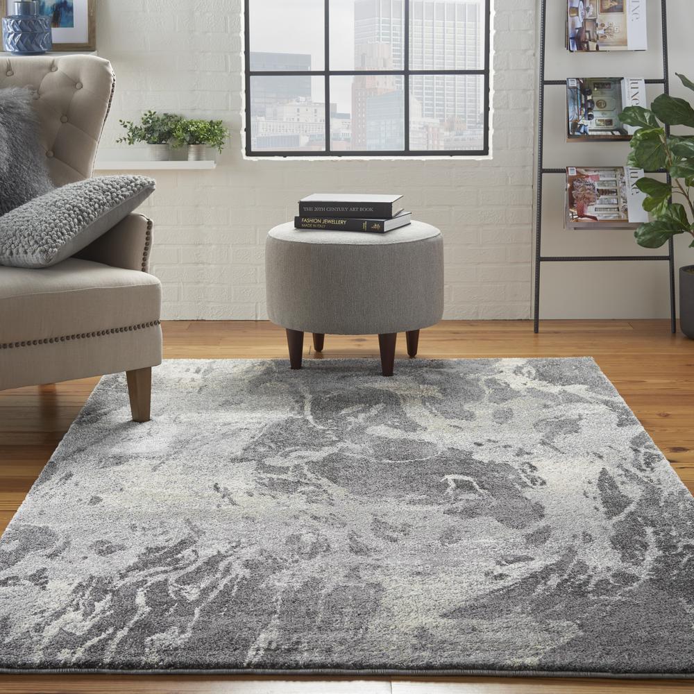 Fusion Area Rug, Beige/Grey, 4' x 6'. Picture 4