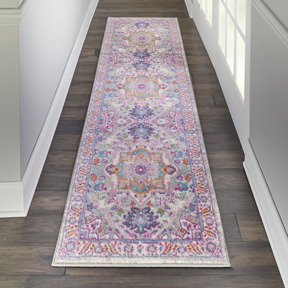 Passion Area Rug, Light Grey/Pink, 2'2" X 7'6". Picture 4