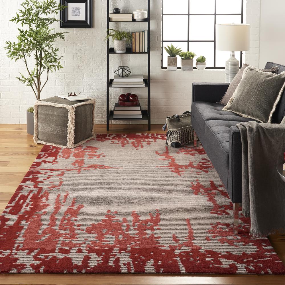 Symmetry Area Rug, Beige/Red, 3'9" X 5'9". Picture 4