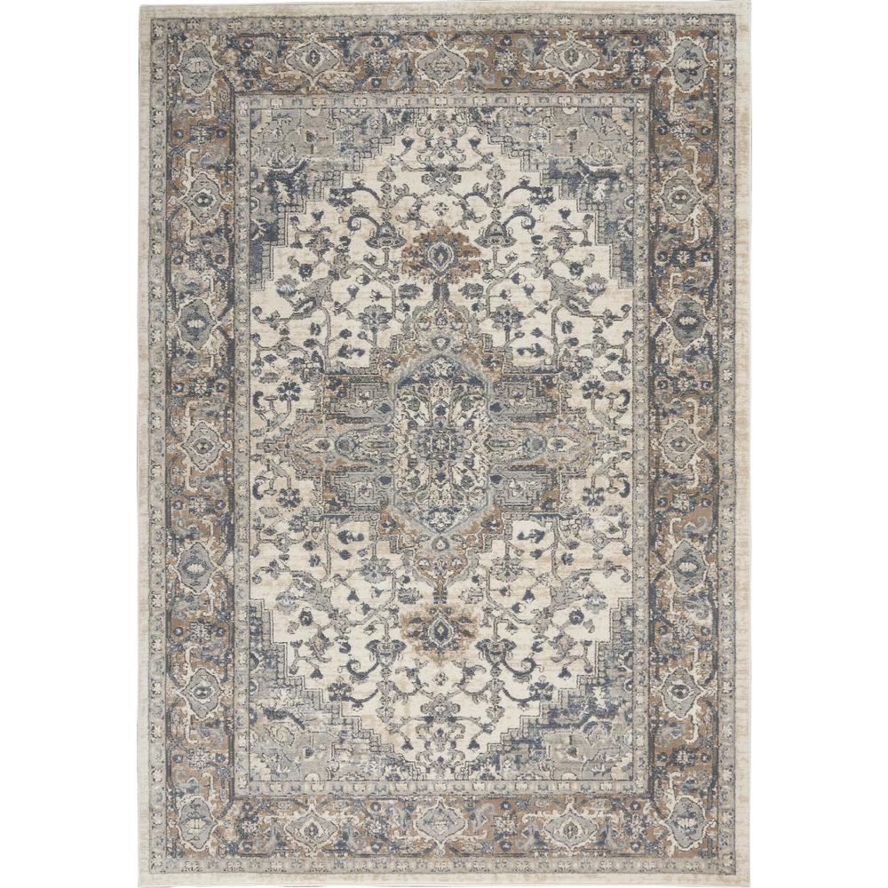 Concerto Area Rug, Ivory/Grey, 5'3" x 7'3". Picture 1