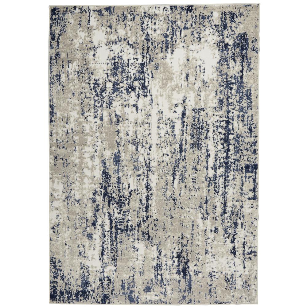 CYR03 Cyrus Ivory/Navy Area Rug- 5'3" x 7'3". Picture 1