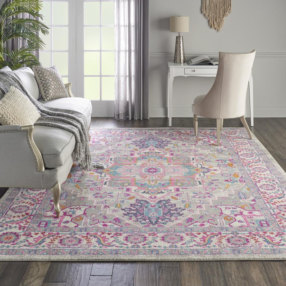 Passion Area Rug, Light Grey/Pink, 8' X 10'. Picture 4