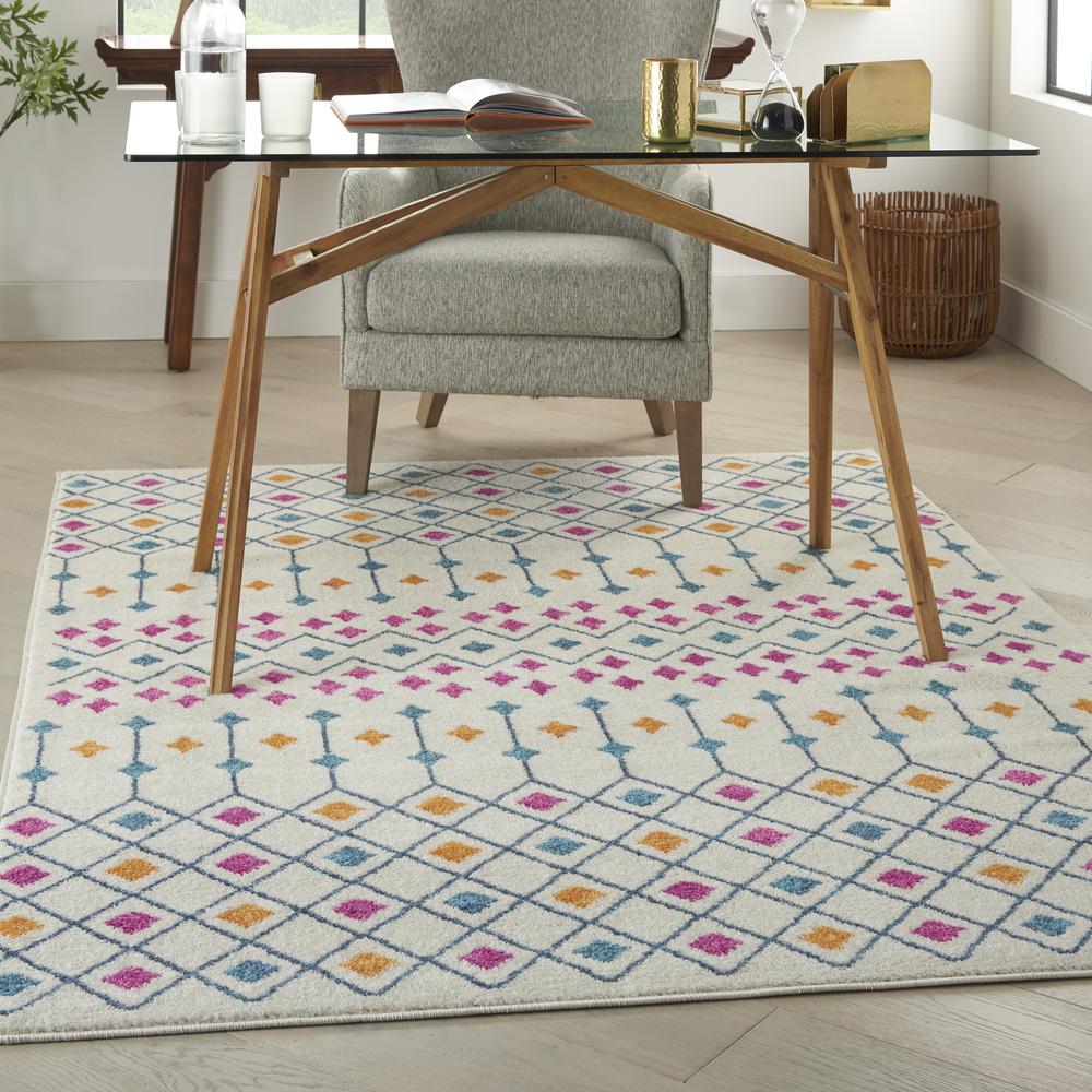 PSN45 Passion Ivory/Multi Area Rug- 5'3" x 7'3". Picture 2