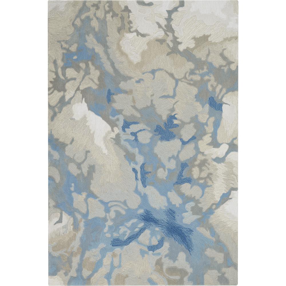 Symmetry Area Rug, Light Blue/Ivory, 5'3" X 7'9". Picture 1