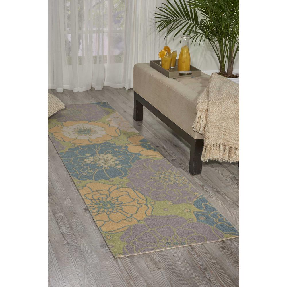 Home & Garden Area Rug, Green, 2'3" x 8'. Picture 2