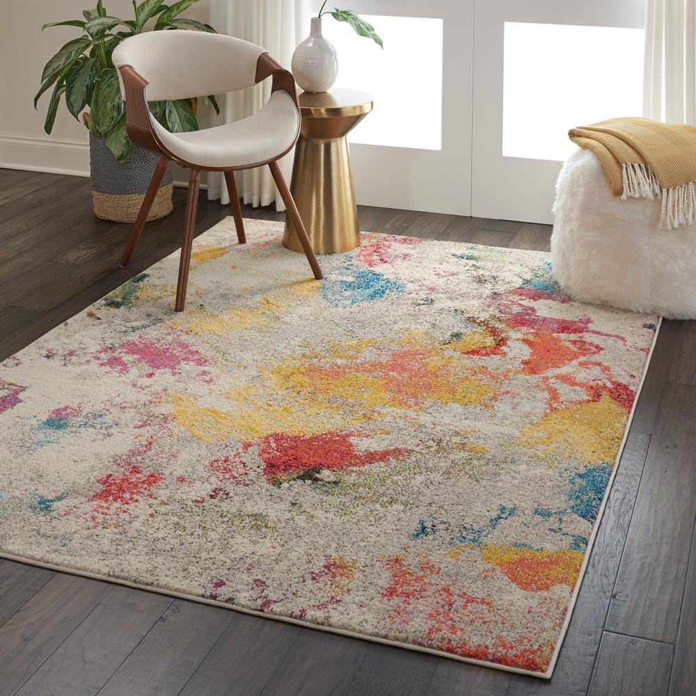 Celestial Area Rug, Ivory/Multicolor, 5'3" x 7'3". Picture 6