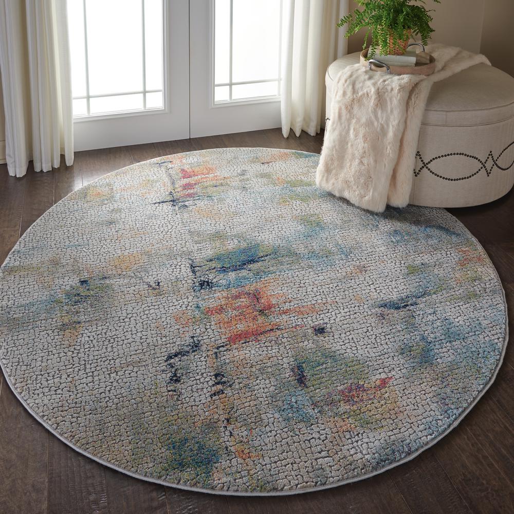 Global Vintage Area Rug, Ivory/Multicolor, 6' x ROUND. Picture 6