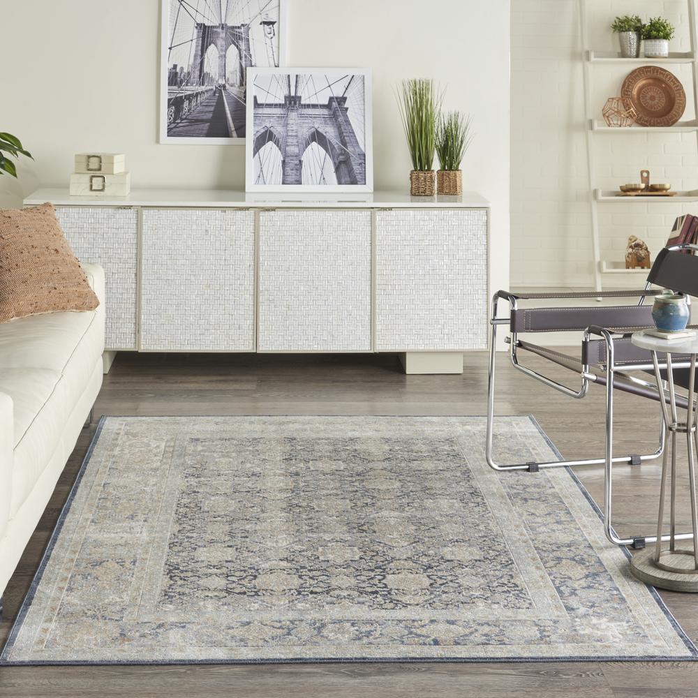 Kathy Ireland Malta Navy Area Rug by Nourison. Picture 9