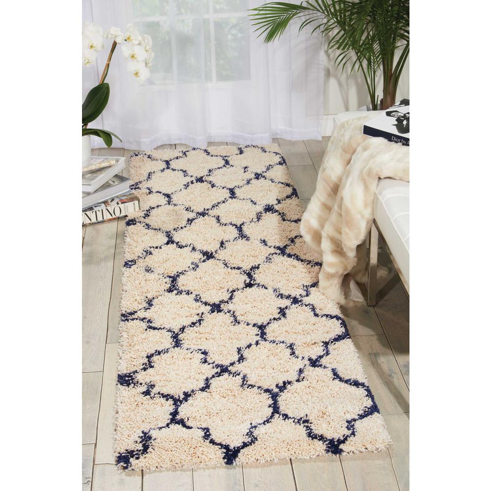 Amore Area Rug, Ivory/Blue, 2'2" x 7'6". Picture 2