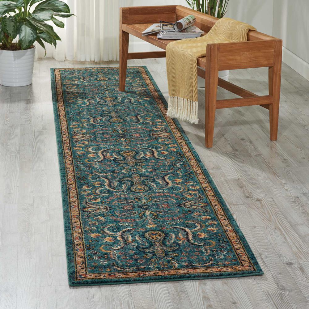 Nourison 2020 Area Rug, Teal, 2'3" x 11'. Picture 2
