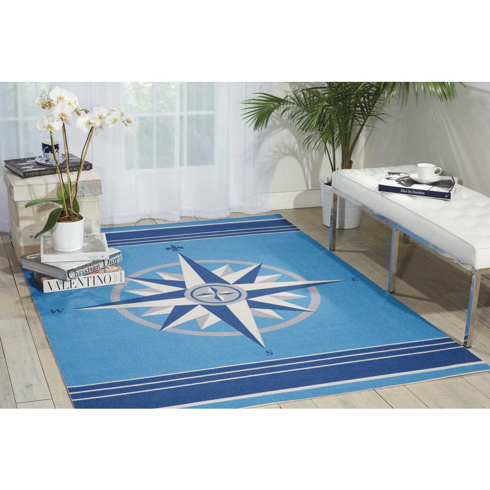 Sun N Shade Area Rug, Blue, 7'9" x 10'10". Picture 2