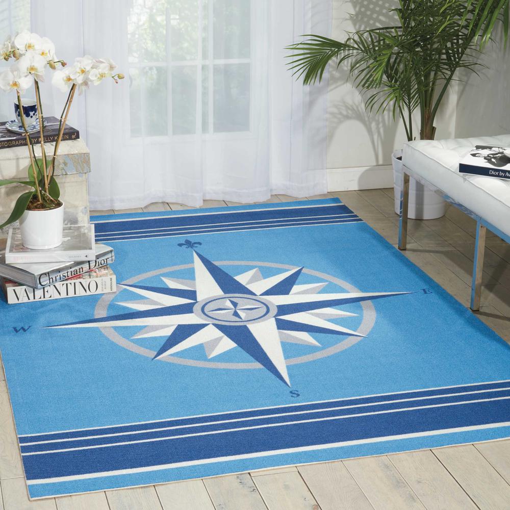 Sun N Shade Area Rug, Blue, 5'3" x 7'5". Picture 2